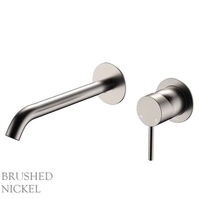 Kaya Basin/Bath Wall Mixer Set, Round Plates, 200mm Outlet. 6 x Colour Options. - Image 6