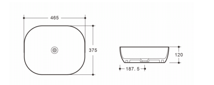 Pride Bennett Gloss White Above Counter Basin 465*375*120mm - Image 4