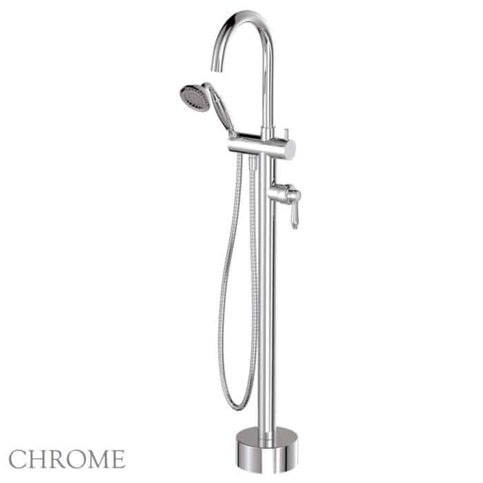 Eleanor Floor Mounted Bath Mixer with Hand Shower. 4 x Colour Options - Image 3