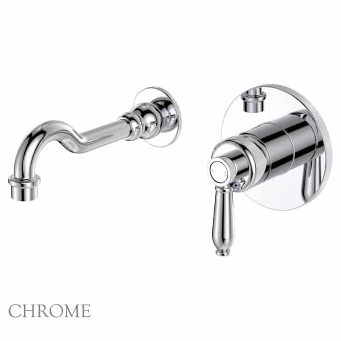 Eleanor Wall mixer Basin/Bath Set, 215mm Outlet, 4 x Colour Options. - Image 3