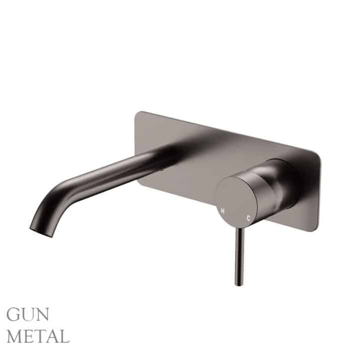 Kaya Basin-Bath Wall Mixer, Soft Square Plate, 160mm outlet. 6 x Colour Options - Image 7