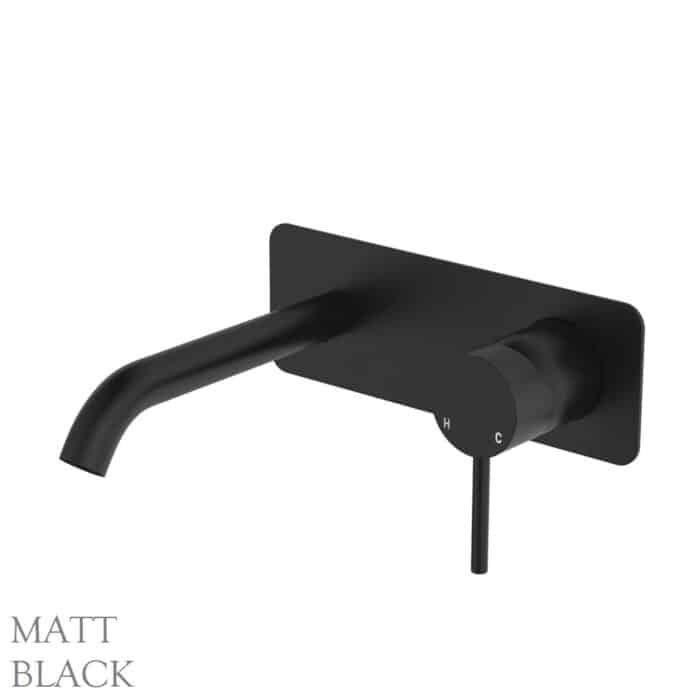 Kaya Basin-Bath Wall Mixer, Soft Square Plate, 160mm outlet. 6 x Colour Options - Image 5