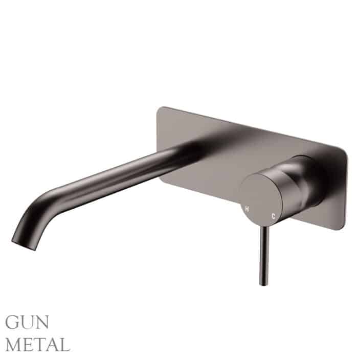 Kaya Basin-Bath Wall Mixer Set, Rectangular Plate, 200mm Outlet, 6 x Colour Options - Image 7