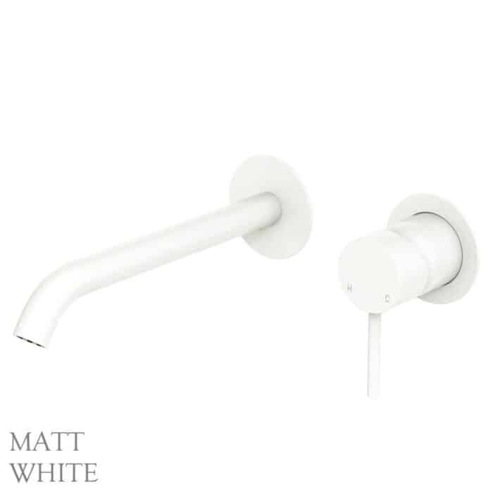 Kaya Basin/Bath Wall Mixer Set, Round Plates, 200mm Outlet. 6 x Colour Options. - Image 4