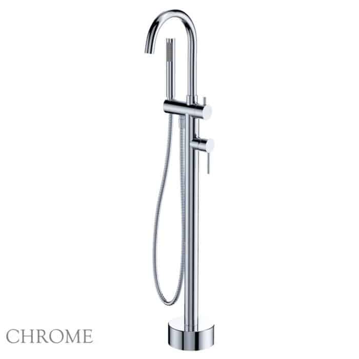 Kaya Floor Mounted Bath Mixer With Hand Shower, 5 x Colour Options - Image 3