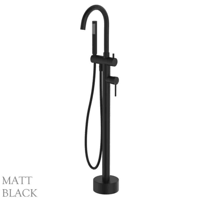 Kaya Floor Mounted Bath Mixer With Hand Shower, 5 x Colour Options - Image 4