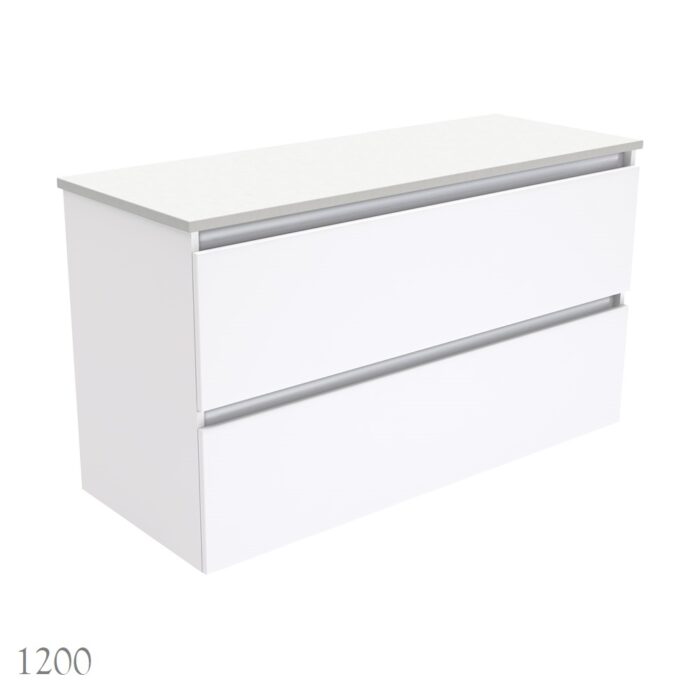 Fienza Quest, All Drawer, Gloss White, Wall Hung, Cabinet Only, 3 x size Options - Image 6