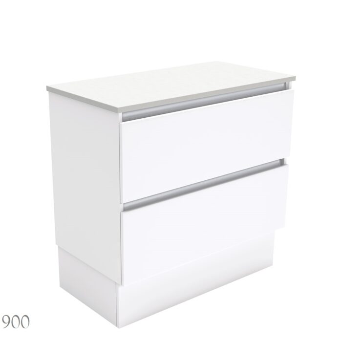 Fienza Quest, All Drawer, Gloss White, Kickboard, Cabinet Only . 3 x Size Options - Image 4