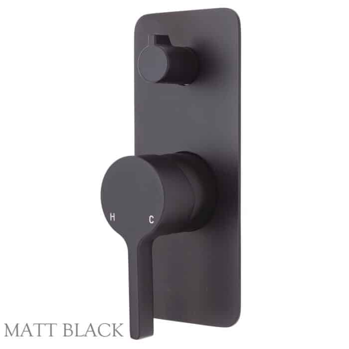 Sansa Wall Diverter Mixer, Soft Square Plate, 5 x Colour Options - Image 6