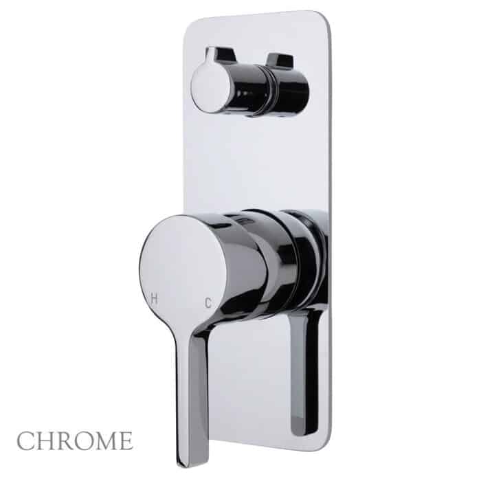 Sansa Wall Diverter Mixer, Soft Square Plate, 5 x Colour Options - Image 3