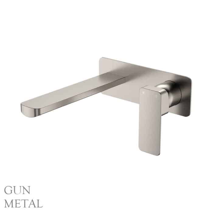 Tono Basin/Bath Wall Mixer Set, Large Square Plate, 200mm Outlet - Image 4