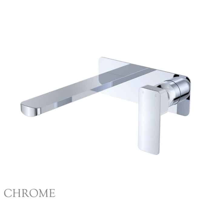 Tono Basin/Bath Wall Mixer Set, Large Square Plate, 200mm Outlet - Image 3