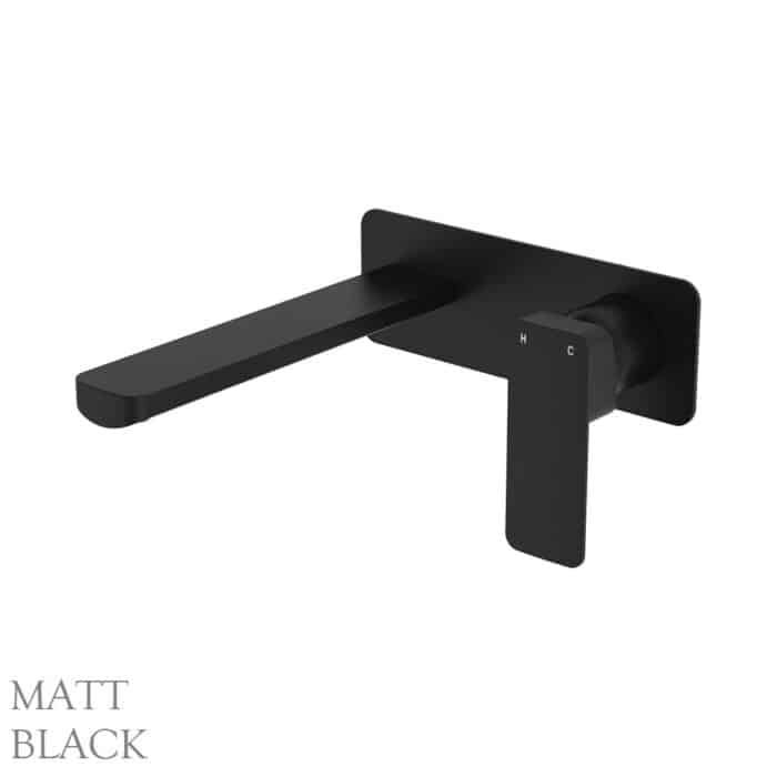 Tono Basin/Bath Wall Mixer Set, Large Square Plate, 200mm Outlet - Image 6