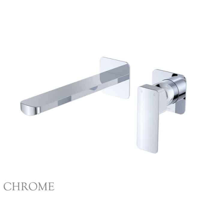 Tono Basin/Bath Wall Mixer Set, Square Plates, 200mm Outlet. 5 x Colour Options - Image 3
