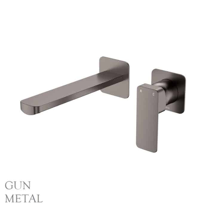 Tono Basin/Bath Wall Mixer Set, Square Plates, 200mm Outlet. 5 x Colour Options - Image 5