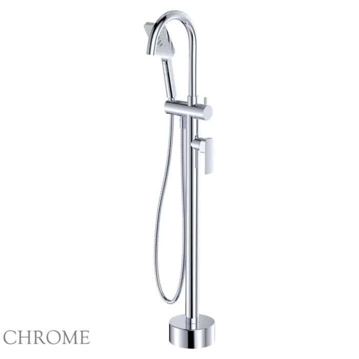 Tono Floor Mounted Bath Mixer With Hand Shower, 5 x Colour Options - Image 3