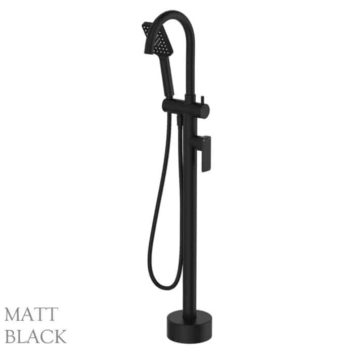 Tono Floor Mounted Bath Mixer With Hand Shower, 5 x Colour Options - Image 6