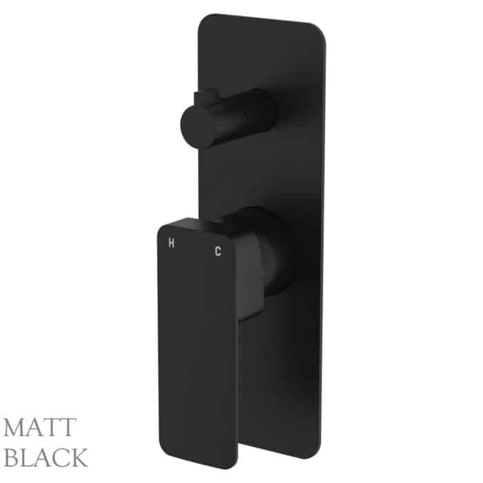 Tono Wall Diverter Mixer, Rectangular Plate, 5 x Colour Options - Image 6