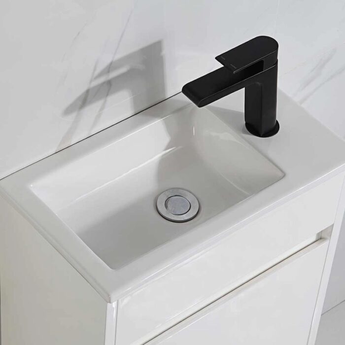 Pride Brant Gloss White Floor Standing Cabinet 465 With Gala Ceramic Top - Image 2