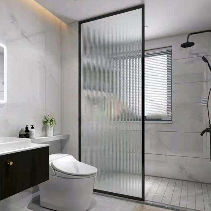 Fluted 900 Glass Panel Black - Image 2