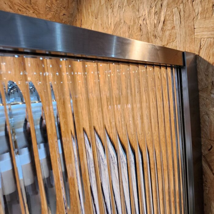 Fluted 800 Glass Panel Brushed Stainless Steel - Image 3