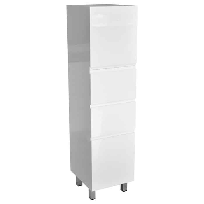 Fienza Fingerpull Gloss White Tall Boy, Legs
