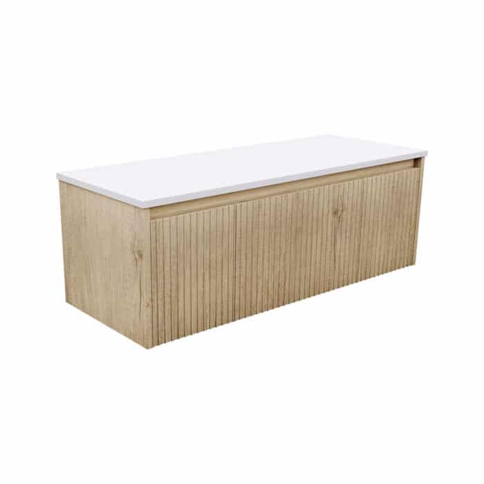 Fienza ALINA Fluted Scandi Oak Wall Hung Cabinet Only, 4 x Size Options