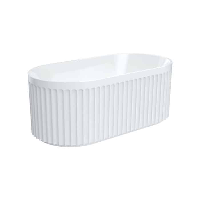 ELEANOR FLUTED Freestanding 1700 Gloss White Acrylic Bath 1700x800x580mm
