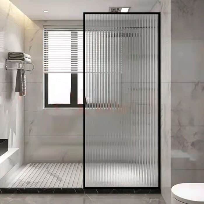Fluted 900 Glass Panel Black