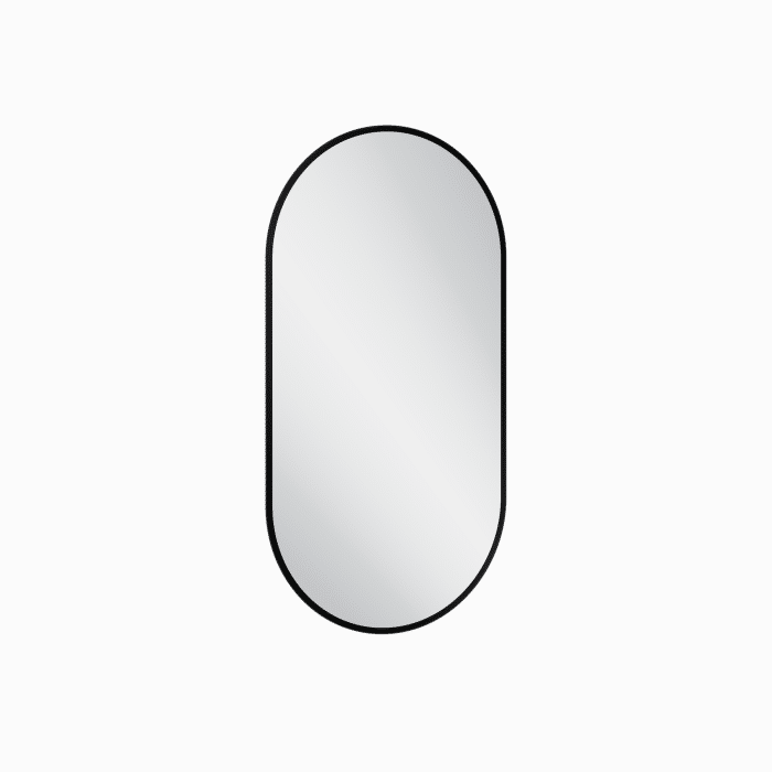 Como Oval Mirror 1150x600 Black Frame