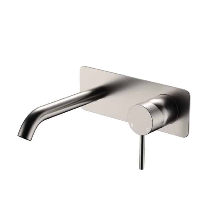 Kaya Basin-Bath Wall Mixer, Soft Square Plate, 160mm outlet. 6 x Colour Options