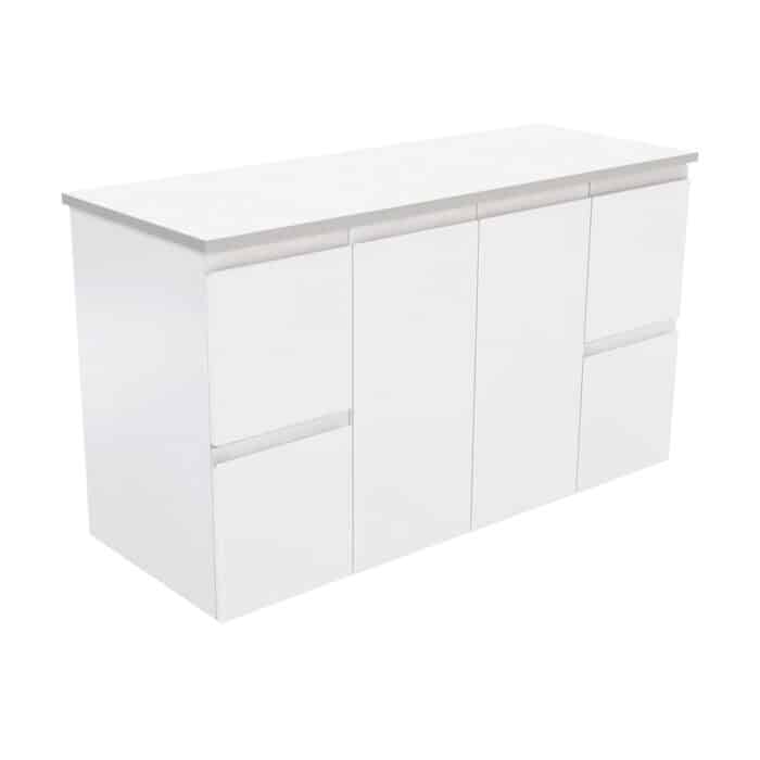Fienza Fingerpull Satin White Wall Hung Cabinet Only. 4 x Size Options