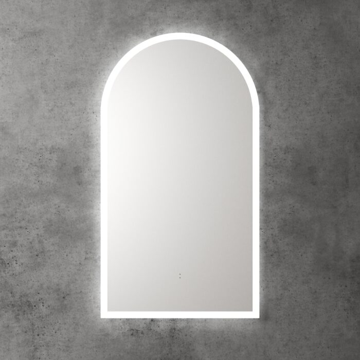 LED Canterbury FRAMELESS Arch Mirror 500x900x30mm