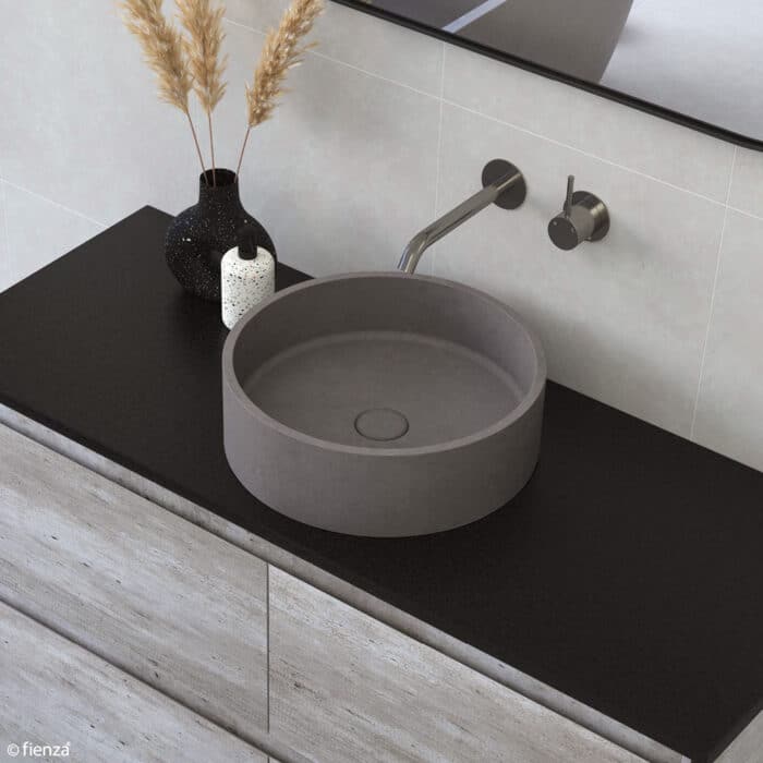 Fienza Jada Concrete Round Basin Above Counter 390x120mm