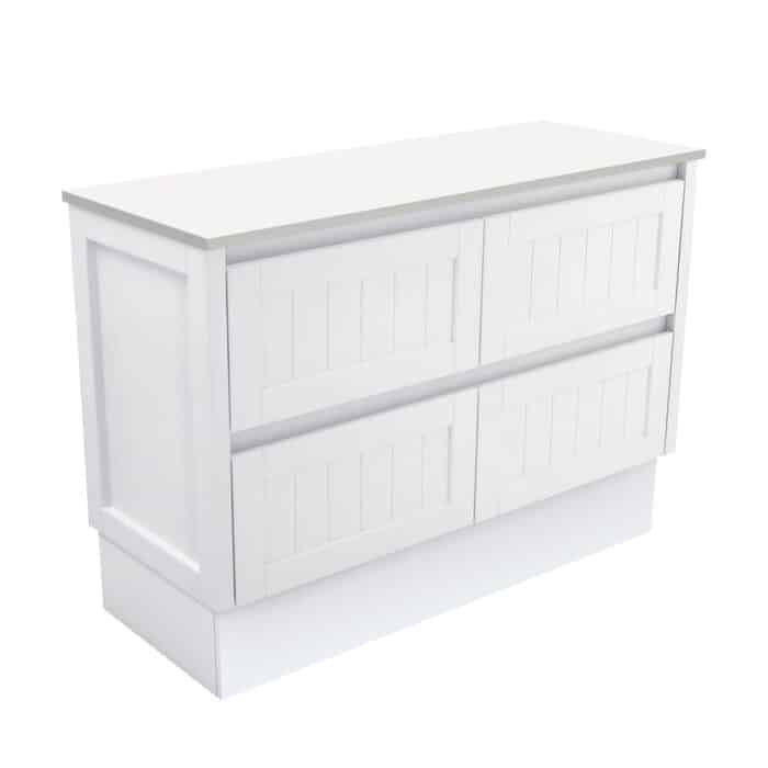 Fienza HAMPTON Cabinet Only Floor Standing Satin White. 3 Size Options