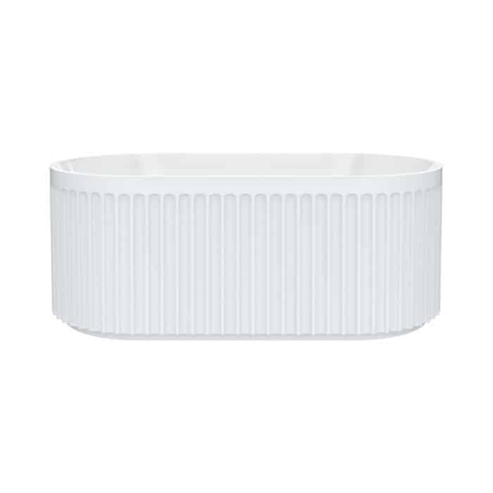 ELEANOR FLUTED Freestanding 1500 Gloss White Acrylic Bath 1500x750x580mm