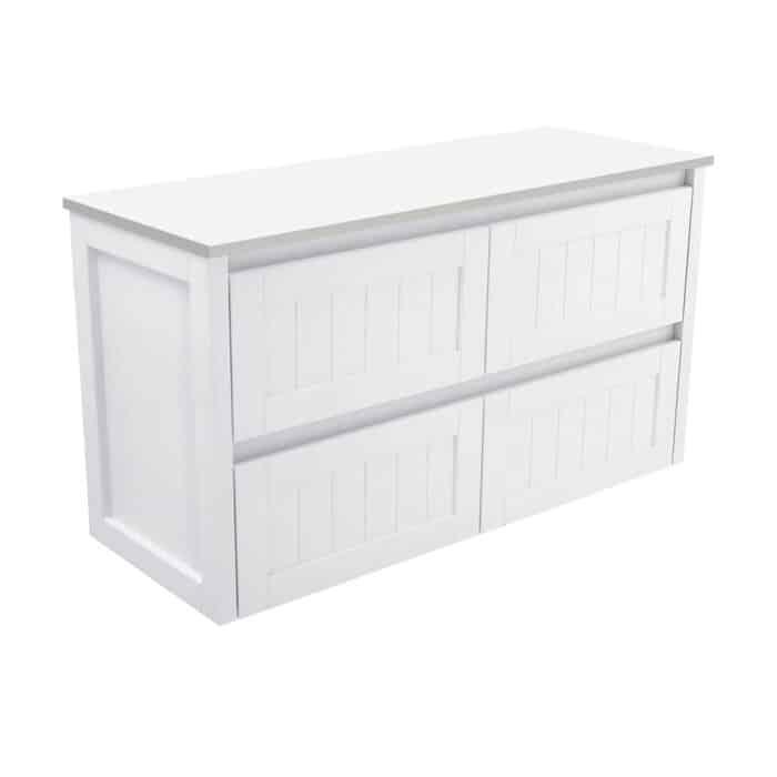 Fienza HAMPTON Cabinet Only Wall Hung Satin White, 3 X Size Options