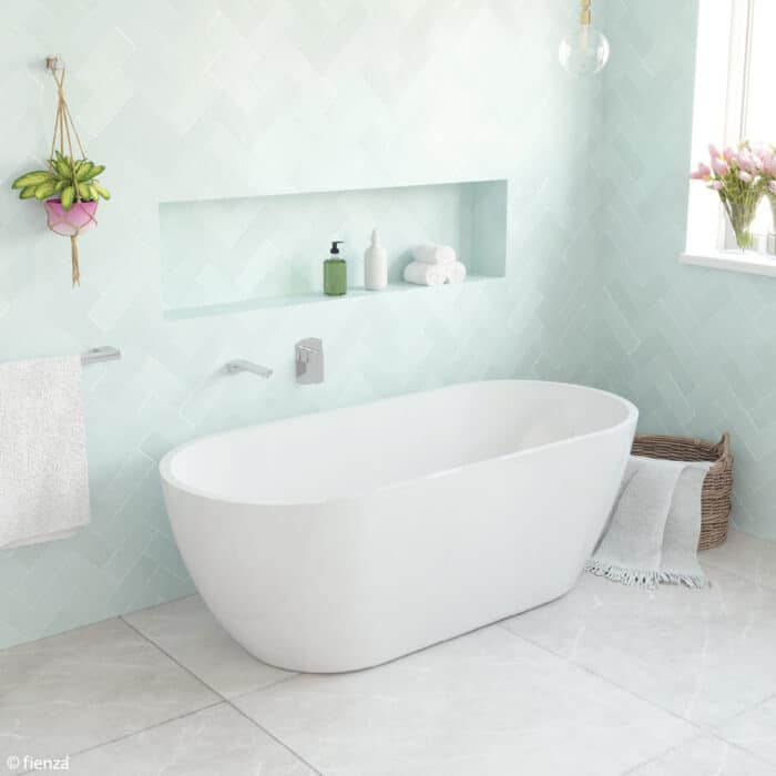 KOKO Matte White 1680 Freestanding Acrylic Bath 1680 x 750 x 580mm