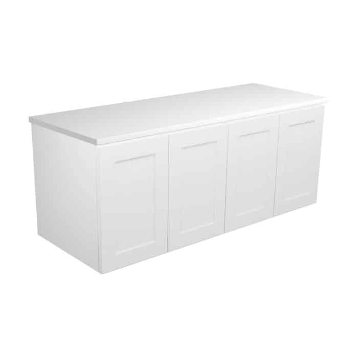 Fienza MILA SHAKER Cabinet Only Wall Hung Satin White, 6 Size Options
