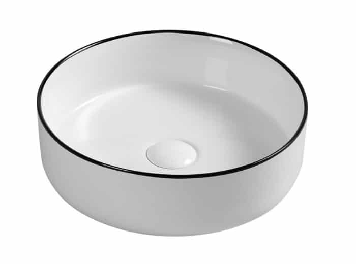 Pride Dove Gloss White With Black Edge Above Counter Basin 360*360*120mm