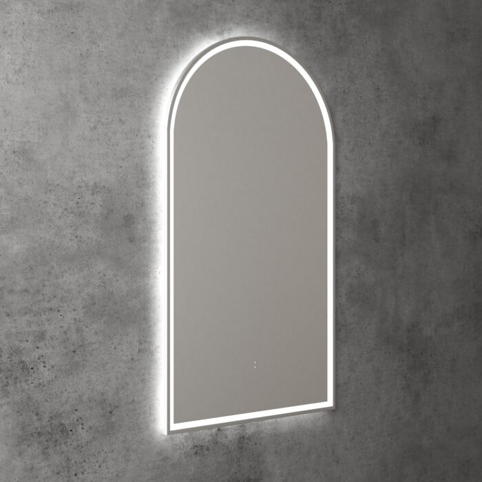 LED Canterbury FRAMED Arch Mirror 503x903x36mm, 6 x Colour Options