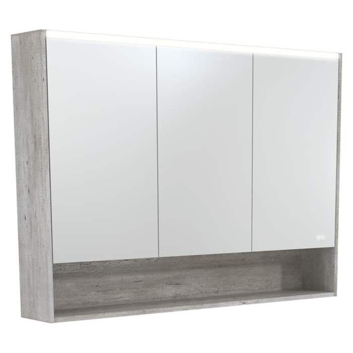LED Mirror Cabinet Industrial with Display Shelf, 3 x Size Options