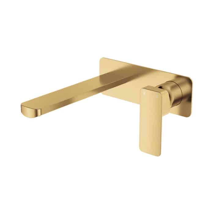 Tono Basin/Bath Wall Mixer Set, Large Square Plate, 200mm Outlet