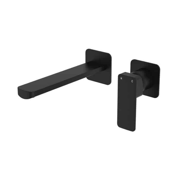 Tono Basin/Bath Wall Mixer Set, Square Plates, 200mm Outlet. 5 x Colour Options