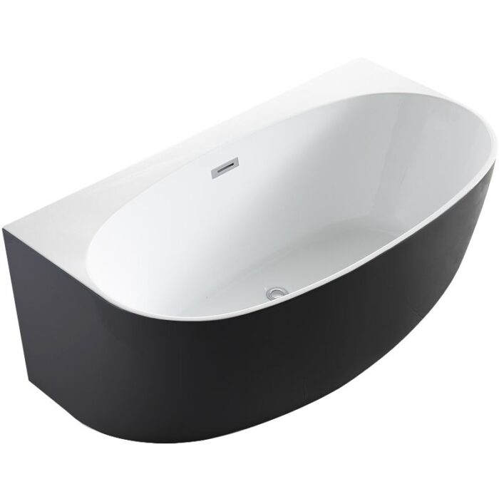 Morocco Black & White 1500 Back to Wall Freestanding Bath