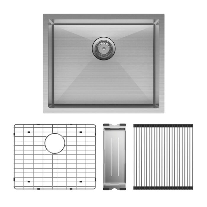 HANA Single Bowl Sink 40L Stainless Steel Top/Undermount 550x450x200mm