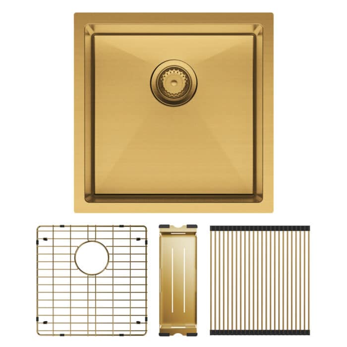 HANA Single Bowl Sink 32L Rugged Brass Top/Undermount 450x450x200mm
