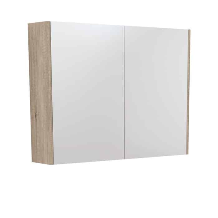 Mirror Cabinet with Scandi Oak Side Panels, 5 x Size Options.