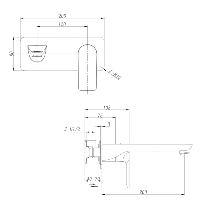Sky Wall Mixer Set, 2 x Colour Options - Image 2