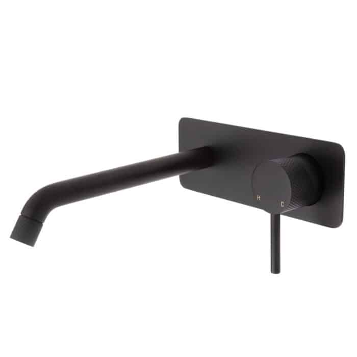 Axle Wall Basin/Bath Mixer Set, Soft Square Plate, 200mm Outlet, 5 x Colour Options - Image 6